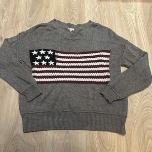 POL American Flag Sweater Women Small Red White Blue Excellent Stars EUC Preppy